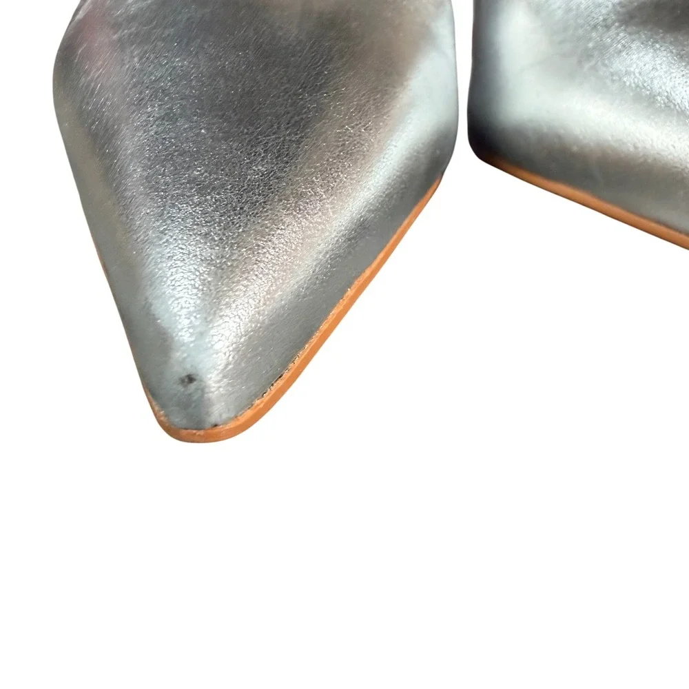 Kenneth Cole Beatrix Pumps Womens 8M‎ Silver Pointed Toe Stiletto Metallic Heels